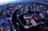 Beautiful Christmas Light Display of an Entire Neighborhood Filmed By a Drone