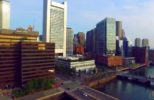 Drone Flying Over Boston