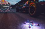 A Racing Drone Speeds Through a Formula 1 Track