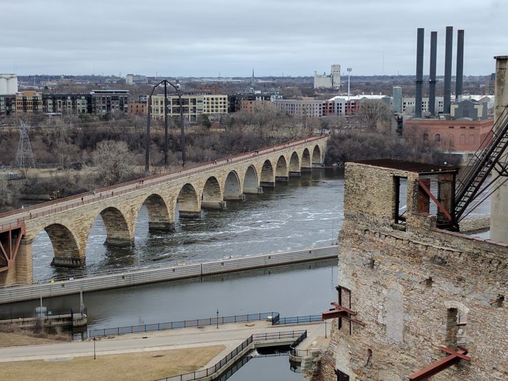 Drones Used to Inspect a Stone Arch Bridge in Minnesota