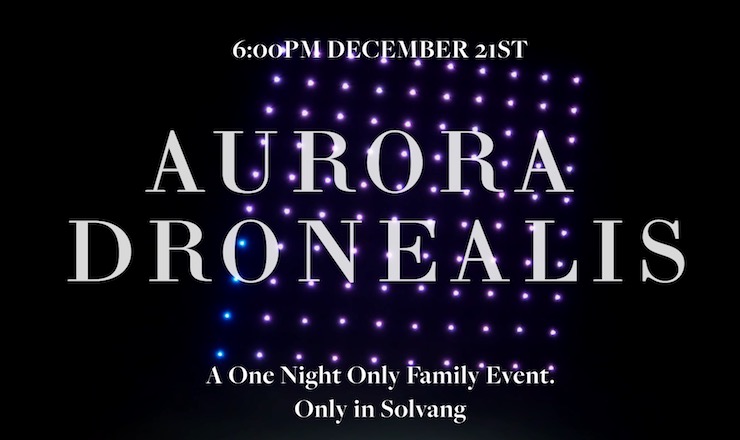 California Town Putting on a Holiday Drone Show Called "Aurora Dronealis"
