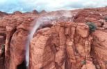 Drone Hobbyist Films a Rare Reverse Waterfall in Southwestern Utah
