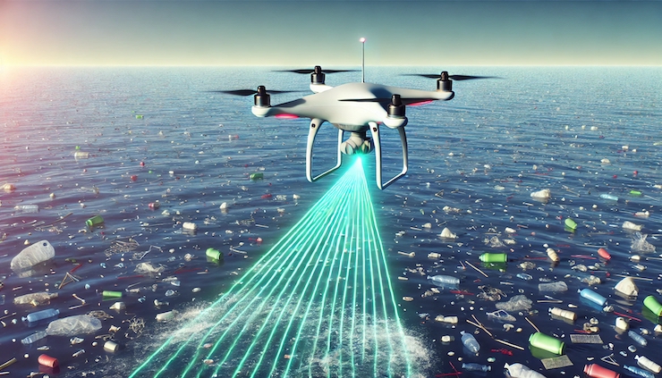 Drone Powered Laser Tech for Detecting and Reducing Plastic Pollution in the Ocean