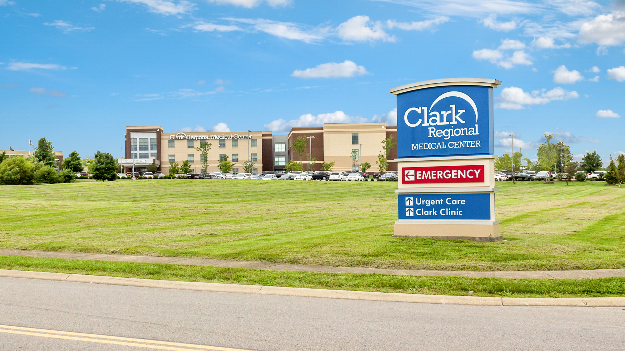 Healthcare commercial real estate photography showing entrances, parking, access routes, and nearby services