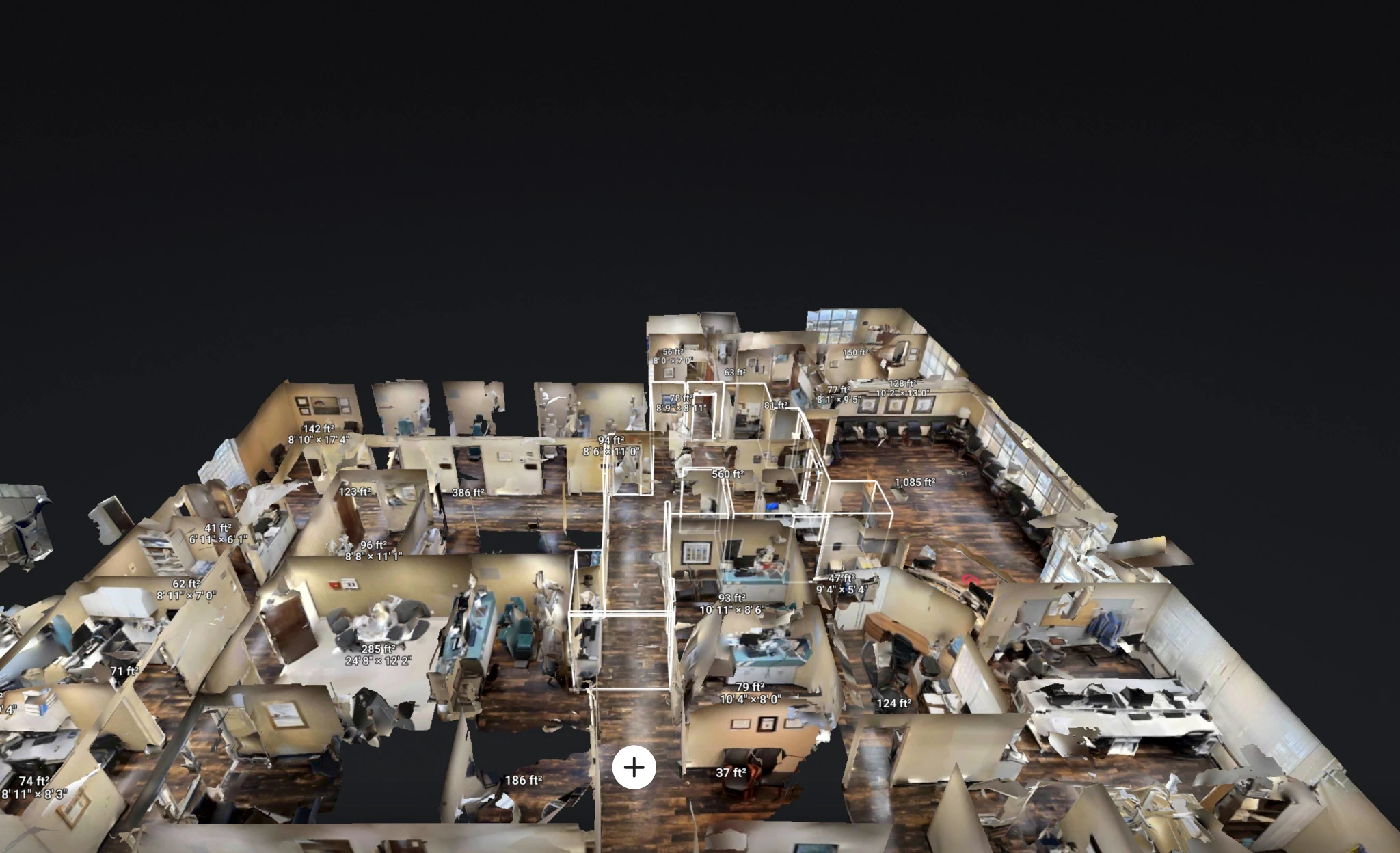 Interactive dollhouse view for a 3D Walkthrough Tour powered by Matterport