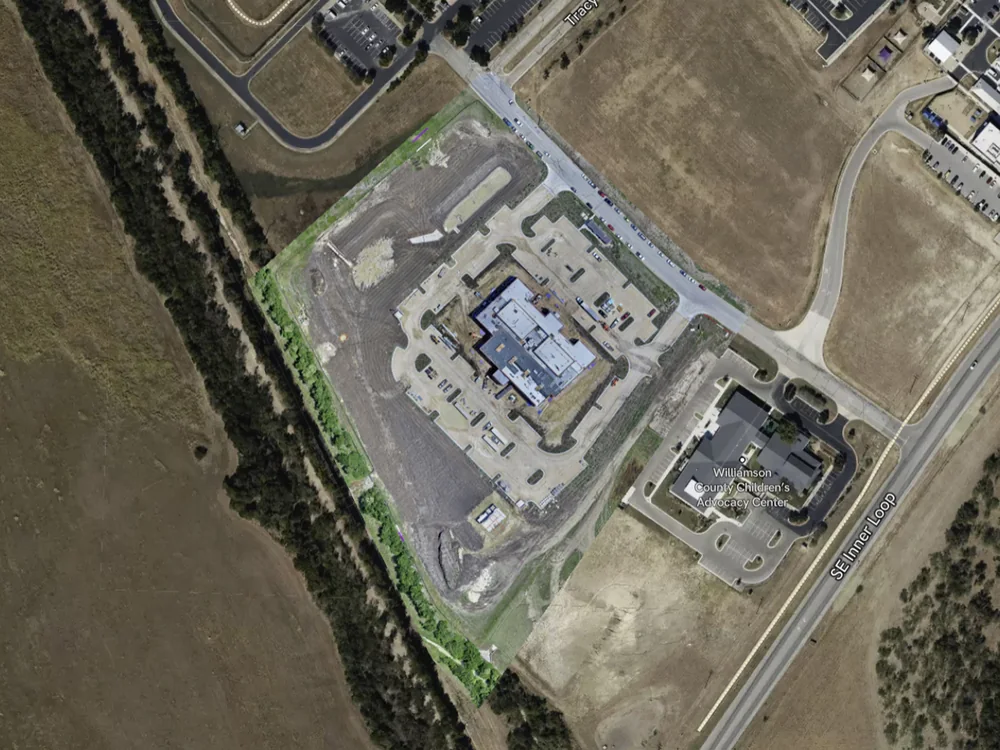 Construction site drone progress capture showing construction progress over time